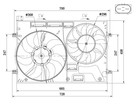 NRF Ventilator, motorkøling 47928 for CUPRA VW