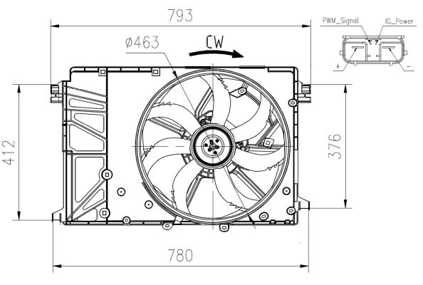 NRF Ventilator, motorkøling 47932 for LEXUS