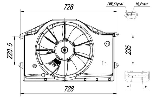 NRF Ventilator, motorkøling 47939 for HONDA