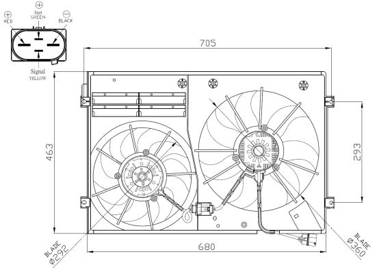 NRF Ventilator, motorkøling 47941 for VW