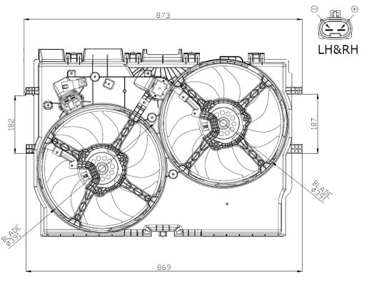 NRF Ventilator, motorkøling 47945 for FIAT PEUGEOT