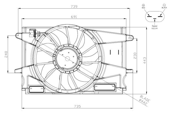 NRF Ventilator, motorkøling 47947 for OPEL
