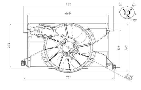 NRF Ventilator, motorkøling 47959 for FORD