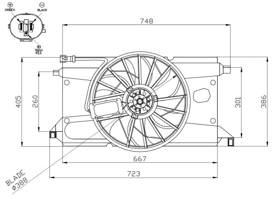 NRF Ventilator, motorkøling 47961 for FORD