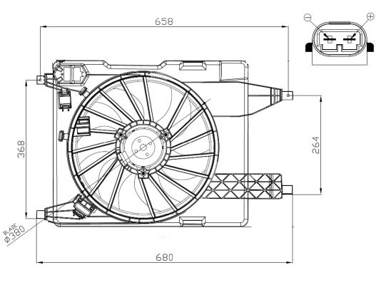 NRF Ventilator, motorkøling 47966 for RENAULT