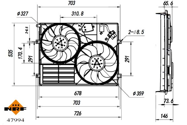 NRF Ventilator, motorkøling 47994 for VW
