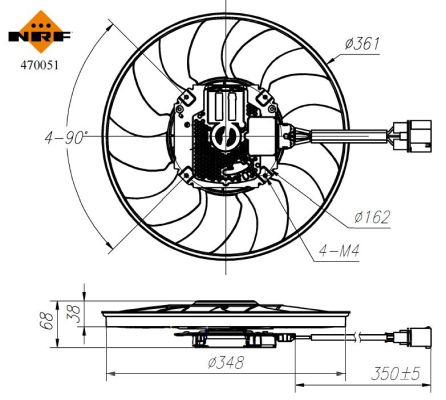 NRF Ventilator, motorkøling 470051 for AUDI