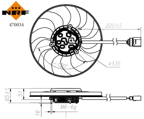 NRF Ventilator, motorkøling 470034 for VW