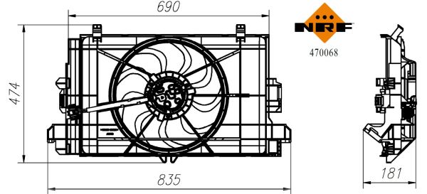 NRF Ventilator, motorkøling 470068 for TESLA