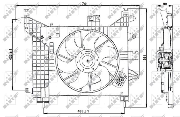 NRF Ventilator, motorkøling 470023 for DACIA