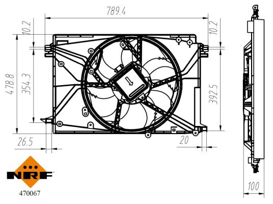 NRF Ventilator, motorkøling 470067 for LEXUS