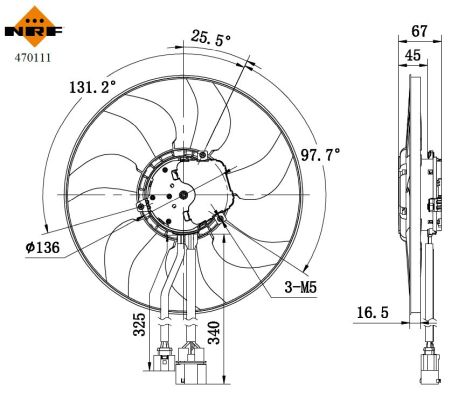 NRF Ventilator, motorkøling 470111 for CUPRA