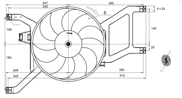 NRF Ventilator, motorkøling 470132 for DACIA
