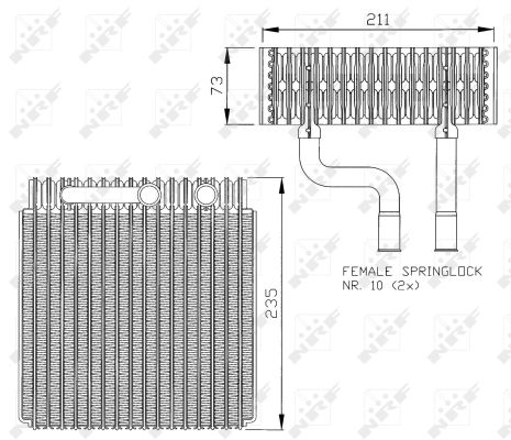 NRF Fordamper, klimaanlæg 36073 for FORD