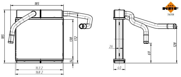 NRF Varmeelement, kabinevarme 54358 for FORD USA FORD MAZDA