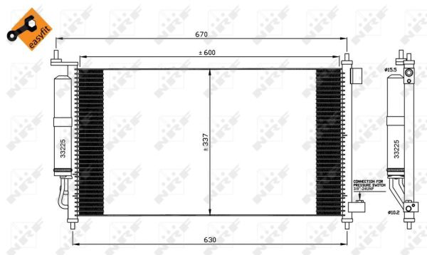 NRF Kondensor, klimaanlæg 35583 for NISSAN RENAULT