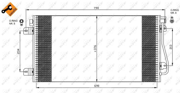 NRF Kondensor, klimaanlæg 35484 for VAUXHALL RENAULT
