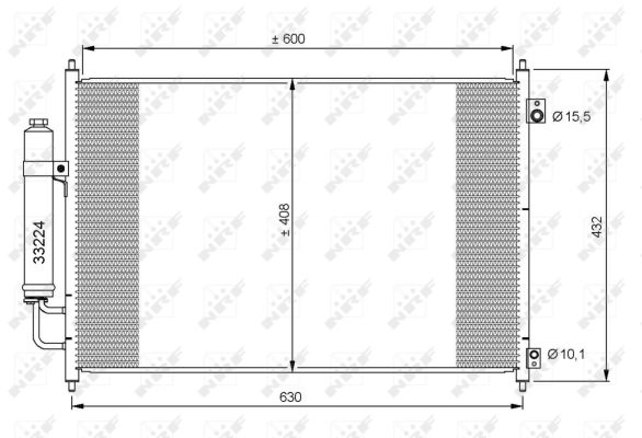 NRF Kondensor, klimaanlæg 35873 for NISSAN