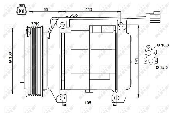 NRF Kompressor, klimaanlæg 32881 for HONDA