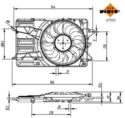 NRF Ventilator, motorkøling 47020 for VAUXHALL