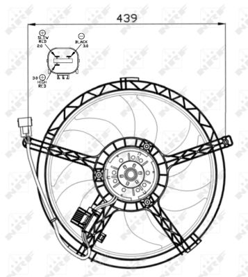 NRF Ventilator, motorkøling 47553 for MINI