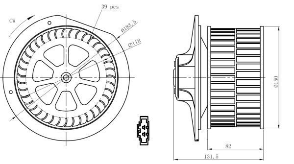 NRF Kabineblæser 34288 for FORD VW