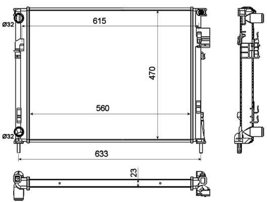 NRF Køler, motorkøling 58333 for VAUXHALL NISSAN RENAULT