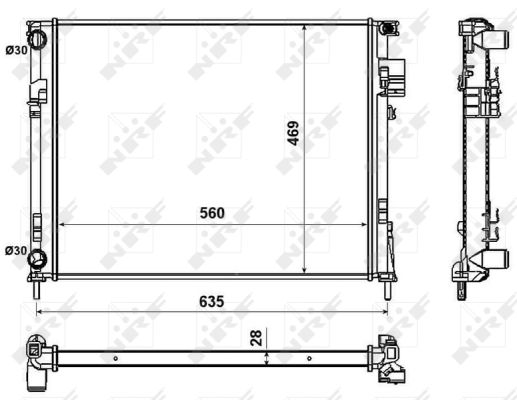 NRF Køler, motorkøling 58332 for VAUXHALL NISSAN RENAULT