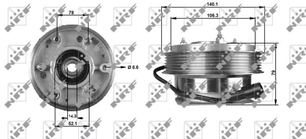 NRF Kobling, kølerventilator 49704 for IVECO