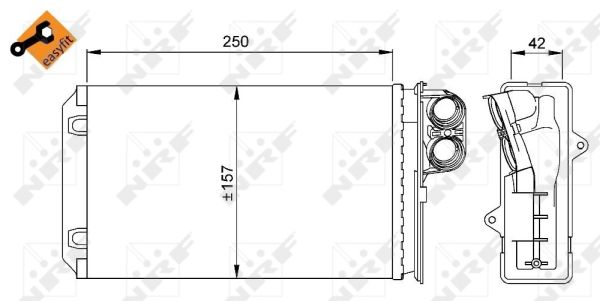 NRF Varmeelement, kabinevarme 58629 for PEUGEOT