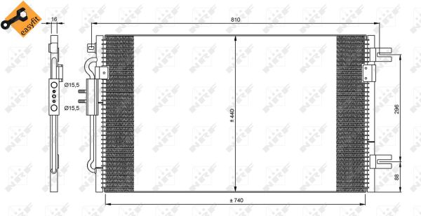 NRF Kondensor, klimaanlæg 35799 for CHRYSLER