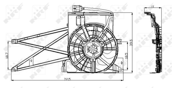 NRF Ventilator, motorkøling 47013 for OPEL VAUXHALL