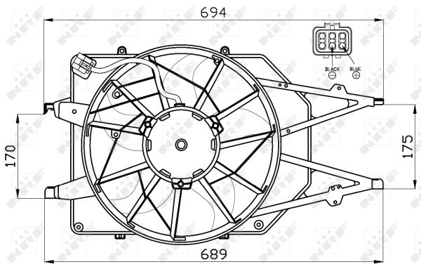 NRF Ventilator, motorkøling 47465 for FORD
