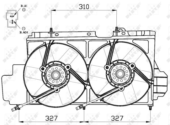 NRF Ventilator, motorkøling 47538 for CITROËN