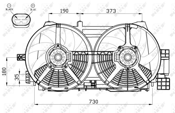 NRF Ventilator, motorkøling 47556 for RENAULT