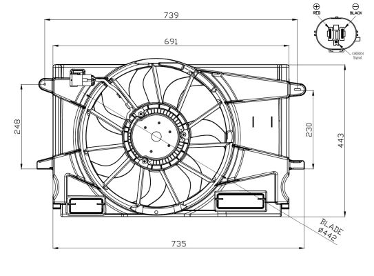 NRF Ventilator, motorkøling 47951 for VAUXHALL BUICK OPEL