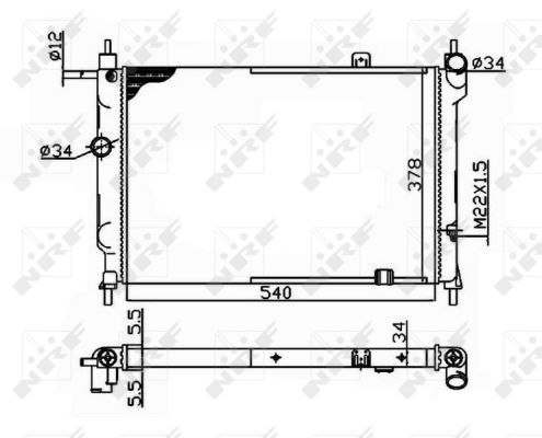 NRF Køler, motorkøling 504647 for VAUXHALL