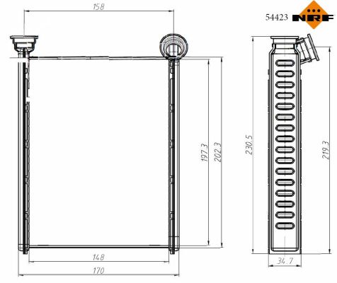 NRF Varmeelement, kabinevarme 54423 for RENAULT