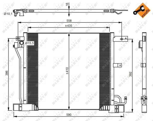 NRF Kondensor, klimaanlæg 350040 for NISSAN