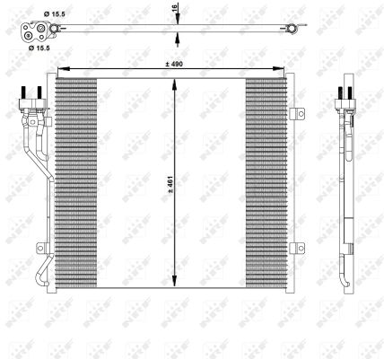 NRF Kondensor, klimaanlæg 350129 for JEEP