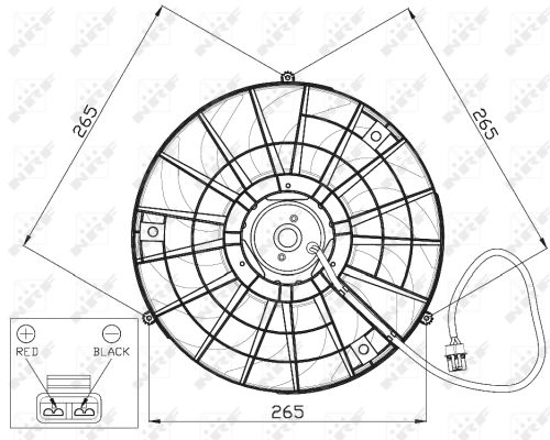NRF Ventilator, motorkøling 47483 for OPEL VAUXHALL CHEVROLET