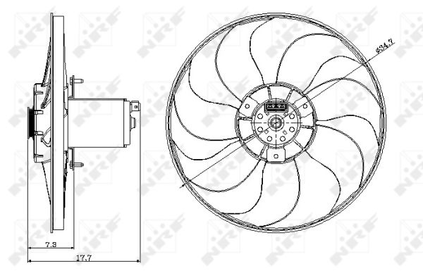 NRF Ventilator, motorkøling 47404 for VW