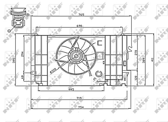 NRF Ventilator, motorkøling 47740 for PEUGEOT