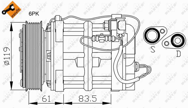 NRF Kompressor, klimaanlæg 32108 for VOLVO
