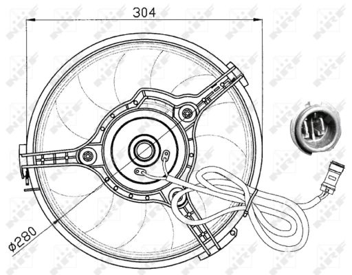 NRF Ventilator, motorkøling 47023 for FORD VW AUDI