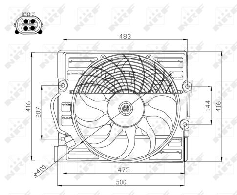 NRF Ventilator, motorkøling 47214 for BMW