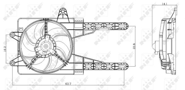 NRF Ventilator, motorkøling 47247 for FIAT LANCIA