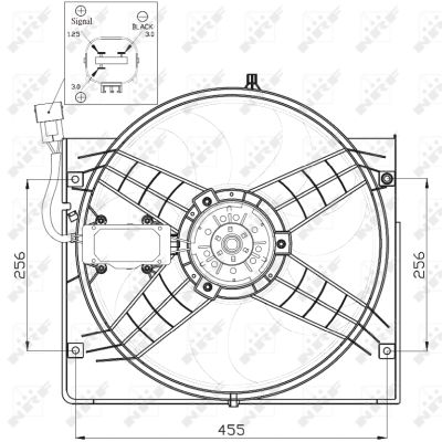 NRF Ventilator, motorkøling 47442 for BMW