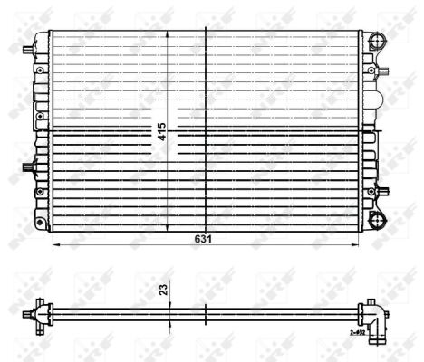 NRF Køler, motorkøling 50141 for VW