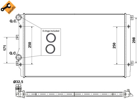 NRF Køler, motorkøling 53406 for VW AUDI